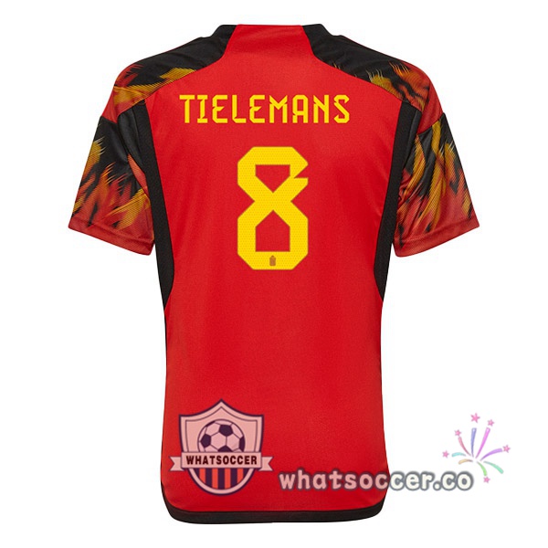 Belgium (TIELEMANS 8) Home Soccer Jerseys Red 2022-2023