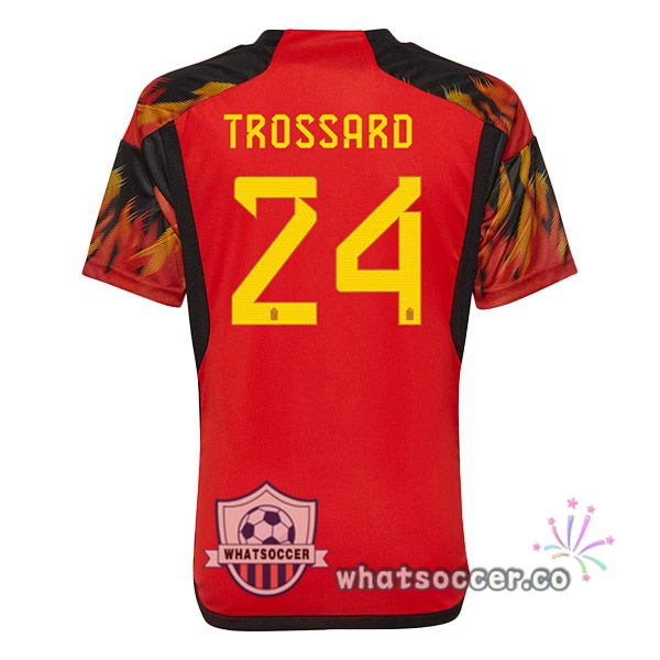 Belgium (TROSSARD 24) Home Soccer Jerseys Red 2022-2023