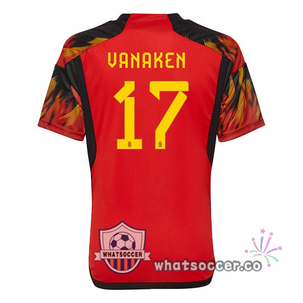 Belgium (VANAKEN 17) Home Soccer Jerseys Red 2022-2023