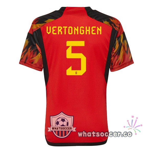 Belgium (GreenONGHEN 5) Home Soccer Jerseys Red 2022-2023