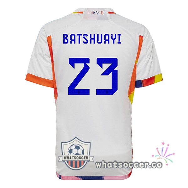Belgium (BATSHUAYI 23) Away Soccer Jerseys White 2022-2023