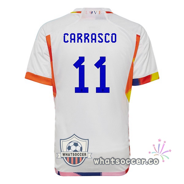 Belgium (CARRASCO 11) Away Soccer Jerseys White 2022-2023