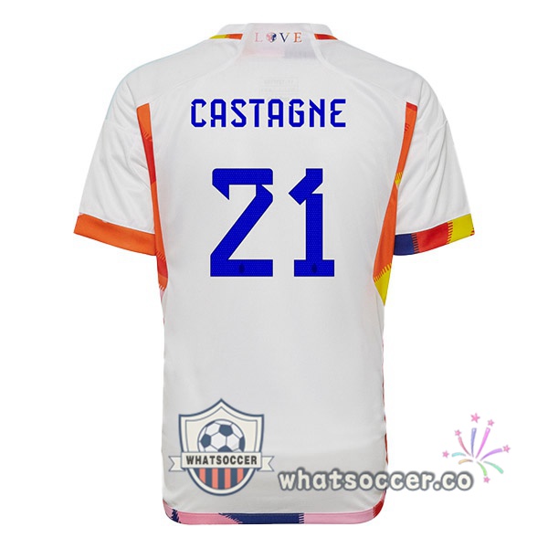 Belgium (CASTAGNE 21) Away Soccer Jerseys White 2022-2023