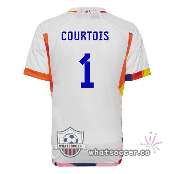 Belgium (COURTOIS 1) Away Soccer Jerseys White 2022-2023