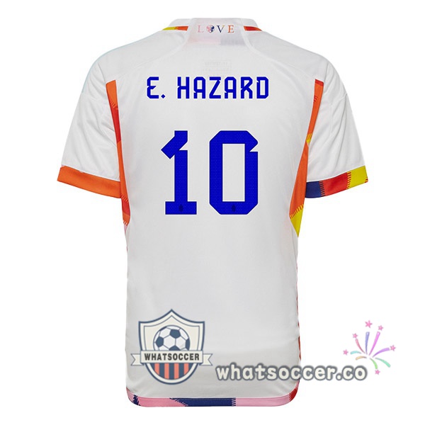 Belgium (E.HAZARD 10) Away Soccer Jerseys White 2022-2023