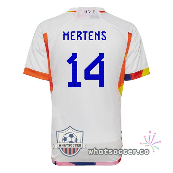 Belgium (MERTENS 14) Away Soccer Jerseys White 2022-2023