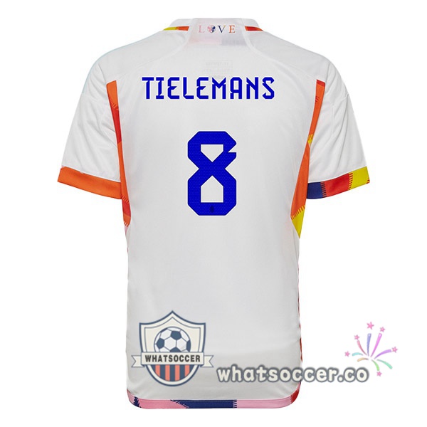 Belgium (TIELEMANS 8) Away Soccer Jerseys White 2022-2023