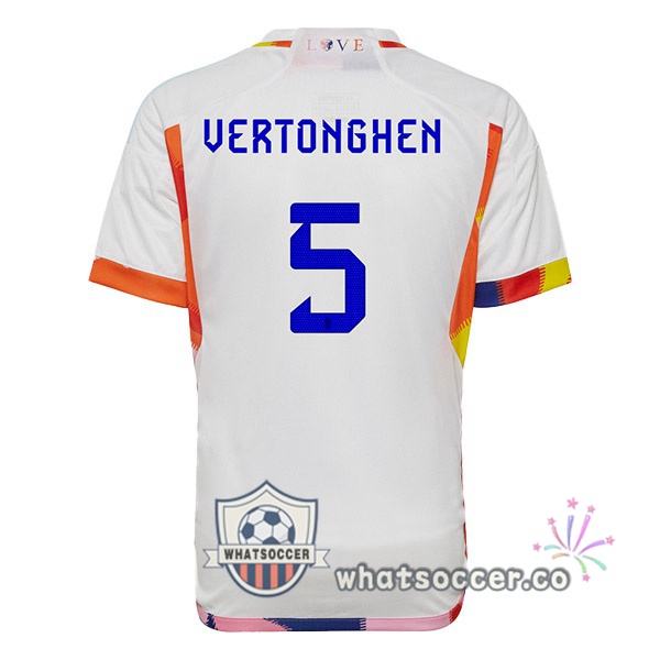 Belgium (GreenONGHEN 5) Away Soccer Jerseys White 2022-2023