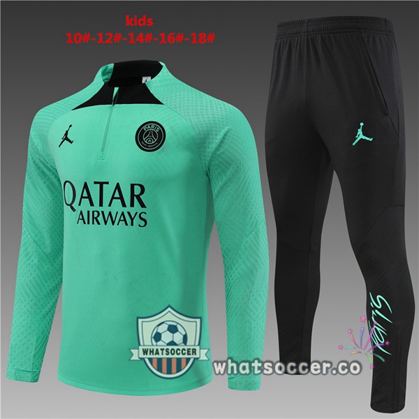 Paris PSG Kids Green Tracksuit 2022-2023