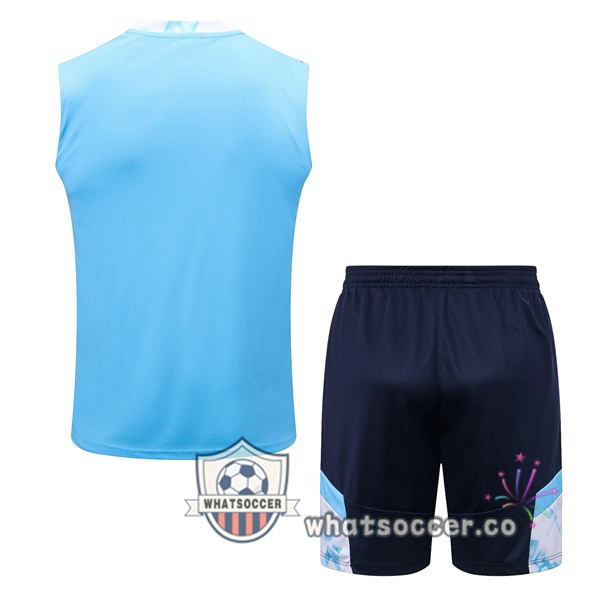 Olympique de Marseille + Shorts Blue White Soccer Vest 2022-2023