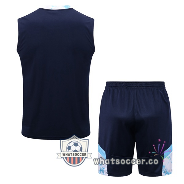 Olympique de Marseille + Shorts Black White Soccer Vest 2022-2023