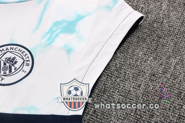 Manchester City + Shorts Blue White Soccer Vest 2022-2023