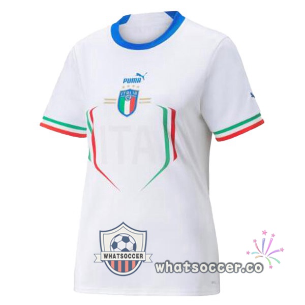 Italy Women Away Soccer Jerseys White 2022-2023