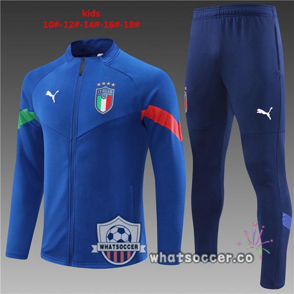 Italy Kids Blue Training Jacket 2022-2023