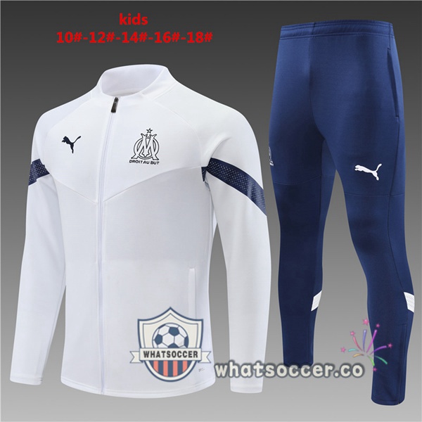 Olympique de Marseille Kids White Training Jacket 2022-2023