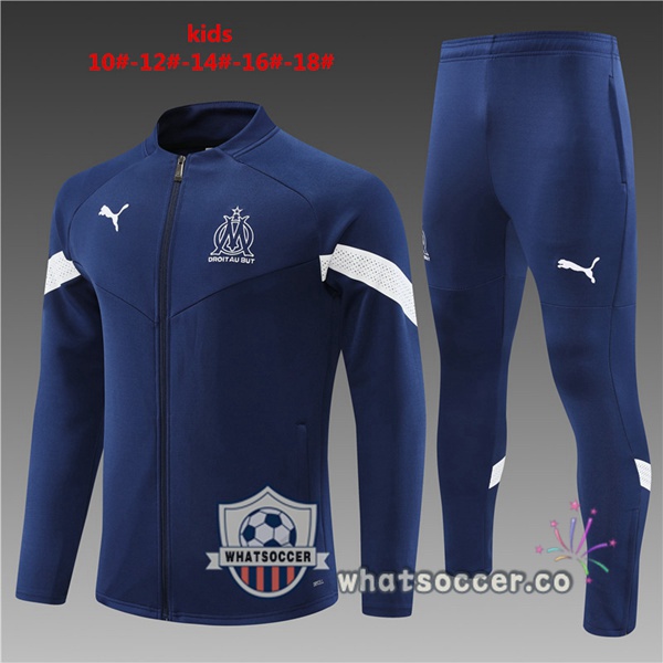 Olympique de Marseille Kids Blue Royal Training Jacket 2022-2023