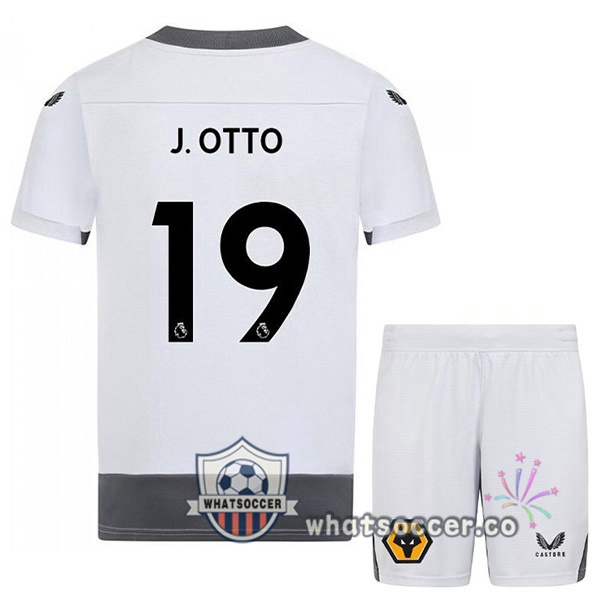 Wolves (J. OTTO 19) Kids Third Soccer Jerseys White Gray 2022-2023