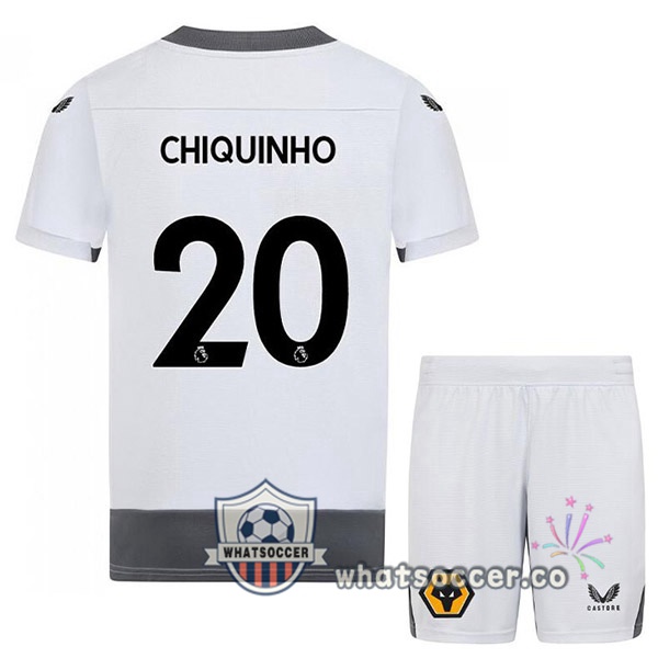 Wolves (CHIQUINHO 20) Kids Third Soccer Jerseys White Gray 2022-2023