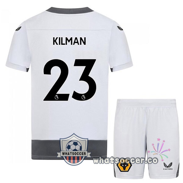 Wolves (KILMAN 23) Kids Third Soccer Jerseys White Gray 2022-2023