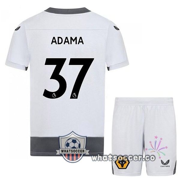 Wolves (ADAMA 37) Kids Third Soccer Jerseys White Gray 2022-2023