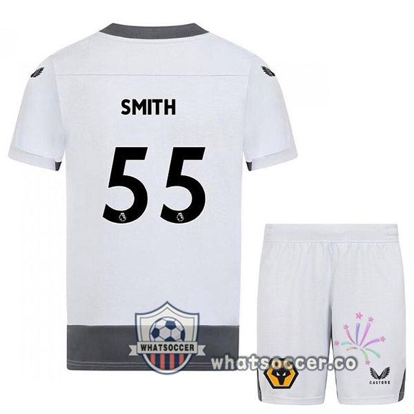 Wolves (SMITH 55) Kids Third Soccer Jerseys White Gray 2022-2023