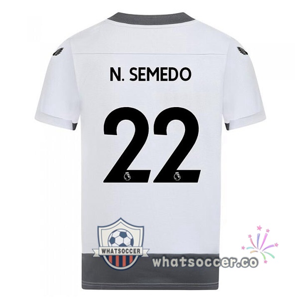 Wolves (N. SEMEDO 22) Third Soccer Jerseys White Gray 2022-2023