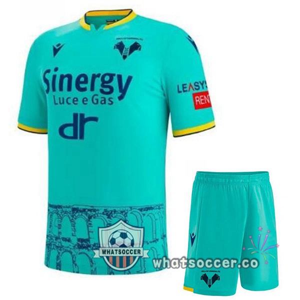 Hellas Verona Kids Third Soccer Jerseys Green 2022-2023