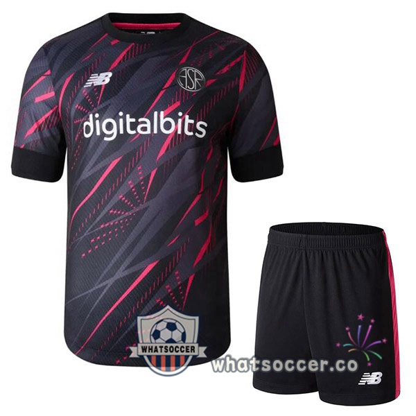 AS Roma Kids Third Soccer Jerseys Black 2022-2023