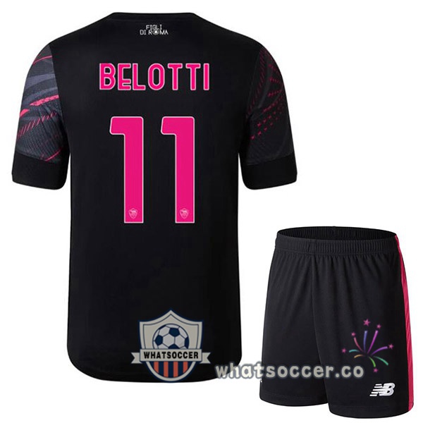 AS Roma (BELOTTI 11) Kids Third Soccer Jerseys Black 2022-2023