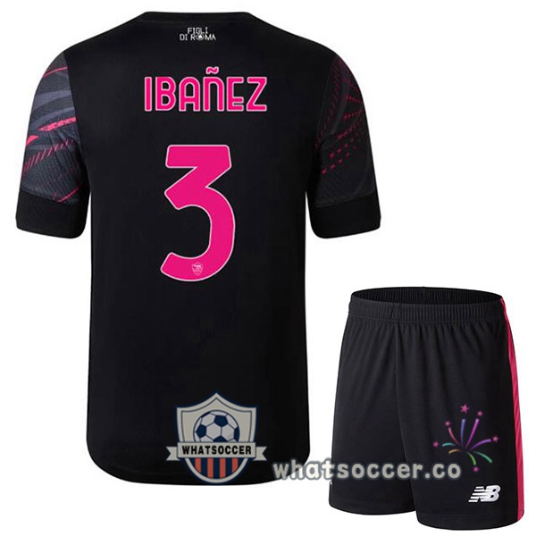 AS Roma (IBAÑEZ 3) Kids Third Soccer Jerseys Black 2022-2023