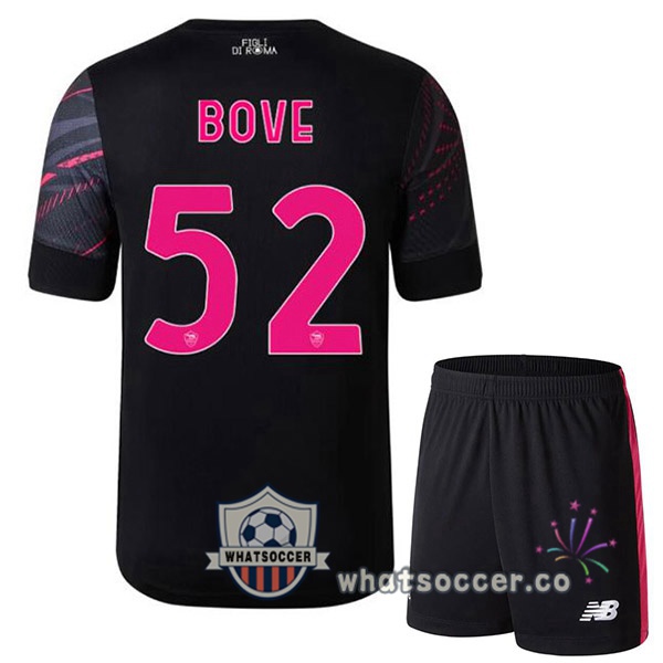 AS Roma (BOVE 52) Kids Third Soccer Jerseys Black 2022-2023