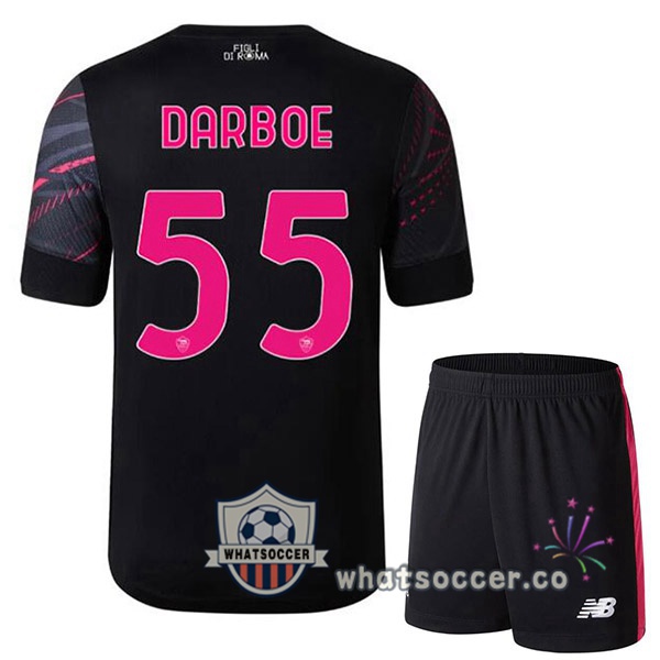 AS Roma (DARBOE 55) Kids Third Soccer Jerseys Black 2022-2023