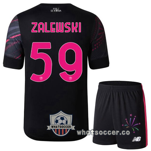AS Roma (ZALEWSKI 59) Kids Third Soccer Jerseys Black 2022-2023