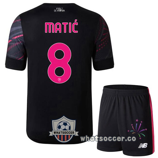 AS Roma (MATIĆ 8) Kids Third Soccer Jerseys Black 2022-2023