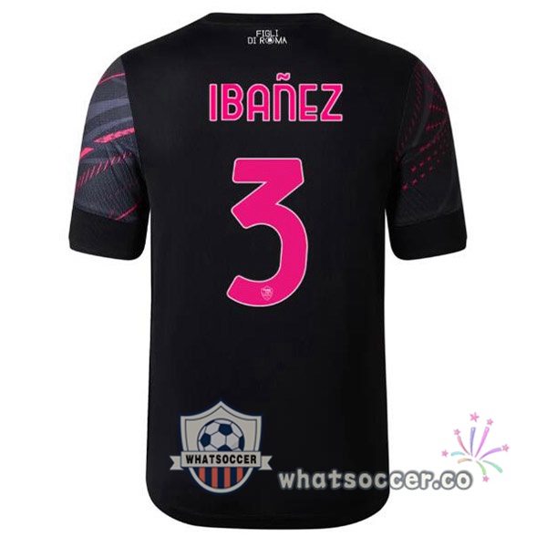 AS Roma (IBAÑEZ 3) Third Soccer Jerseys Black 2022-2023