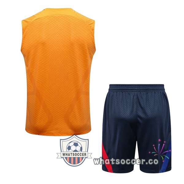 FC Barcelona + Shorts Orange Soccer Vest 2022-2023