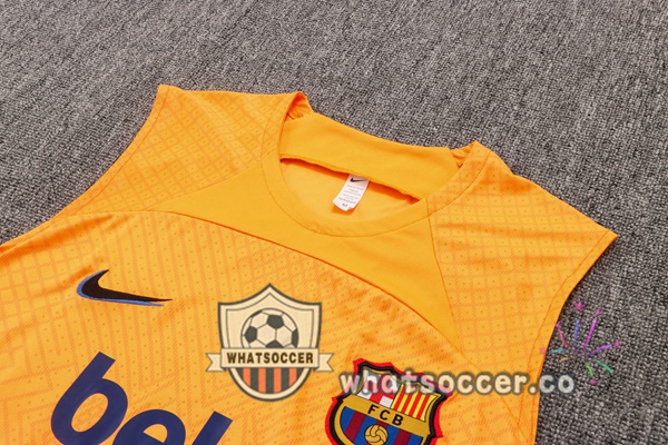 FC Barcelona + Shorts Orange Soccer Vest 2022-2023