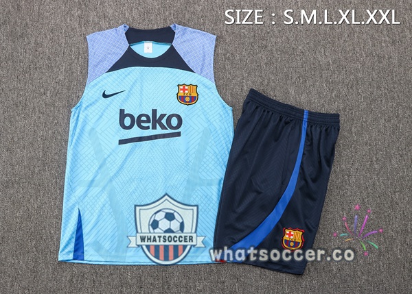 FC Barcelona + Shorts Blue Soccer Vest 2022-2023
