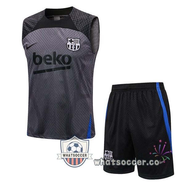 FC Barcelona + Shorts Gray Soccer Vest 2022-2023