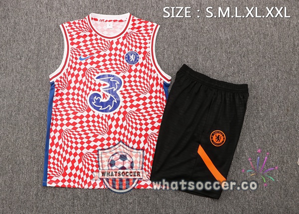 FC Chelsea + Shorts Red White Soccer Vest 2022-2023