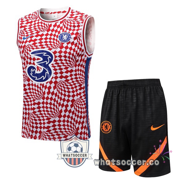 FC Chelsea + Shorts Red White Soccer Vest 2022-2023