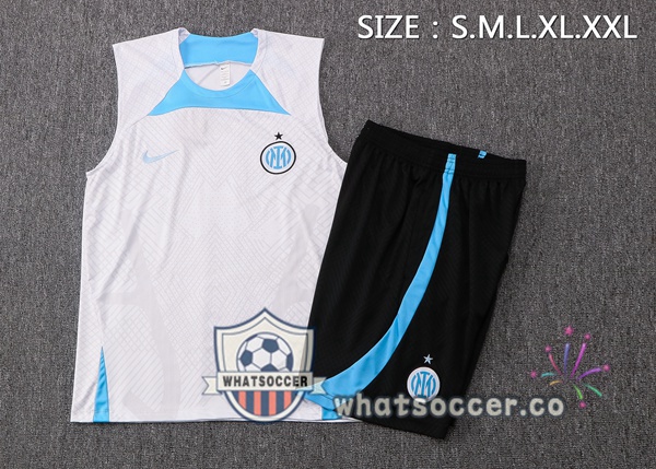 Inter Milan + Shorts White Soccer Vest 2022-2023