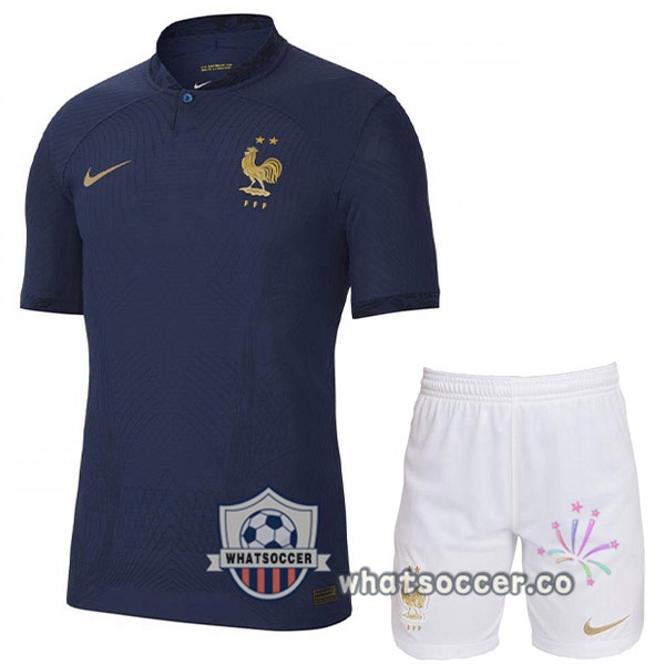 France Kids Home Soccer Jerseys Blue Royal 2022-2023