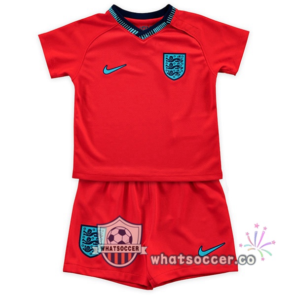 England Kids Away Soccer Jerseys Red 2022-2023