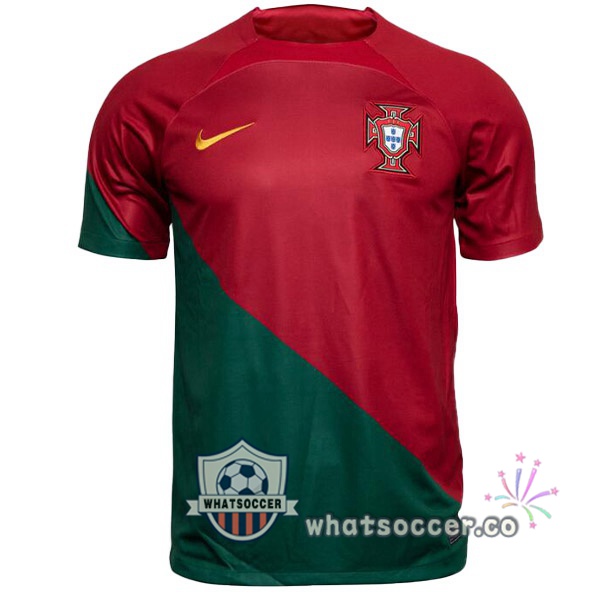 Portugal Women Home Soccer Jerseys Red Green 2022-2023