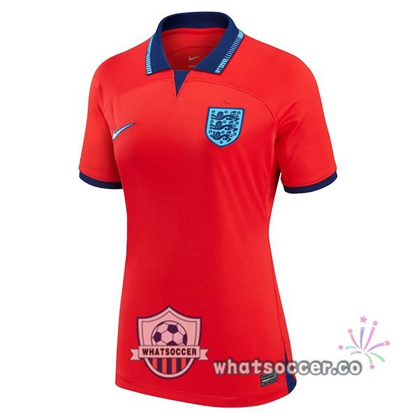 England Women Away Soccer Jerseys Red 2022-2023
