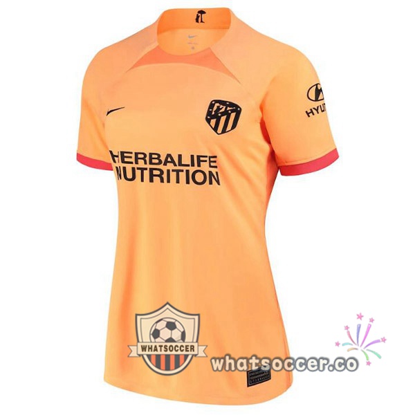 Atletico Madrid Women Third Soccer Jerseys Orange 2022-2023
