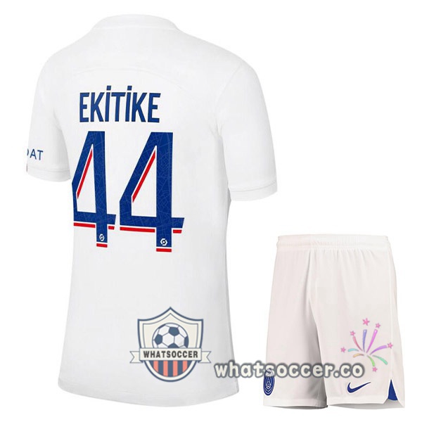 Paris PSG (EKITIKE 44) Kids Third Soccer Jerseys White 2022-2023