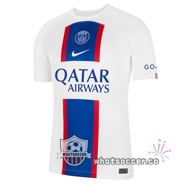 Paris PSG Third Soccer Jerseys White Blue 2022-2023