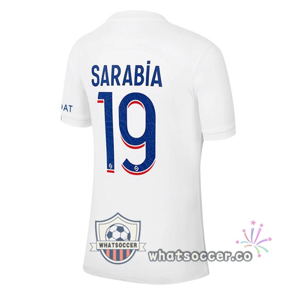 Paris PSG (SARABIA 19) Third Soccer Jerseys White 2022-2023